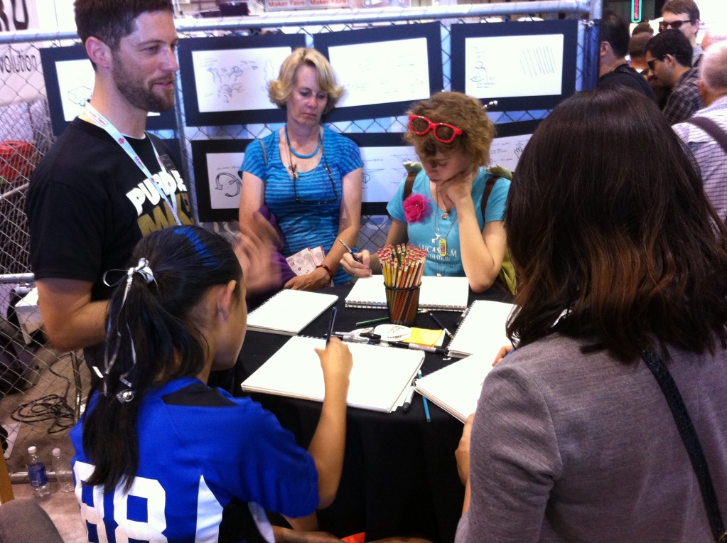 Teaching a Sketching Workshop at Makers' Faire 2012